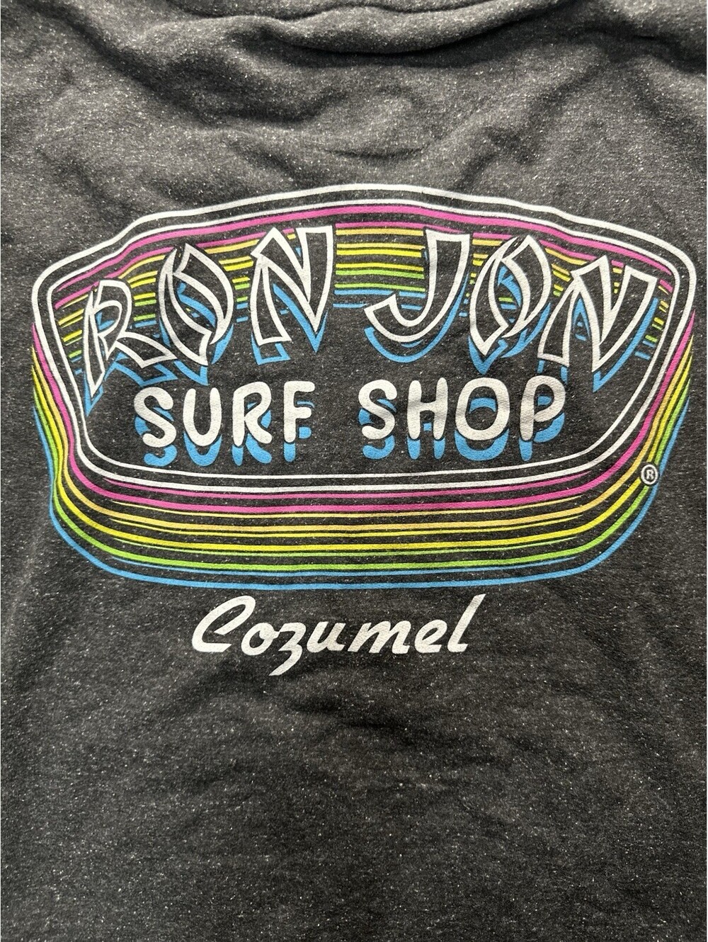 Ron Jon Surf Shop Cozumel Hoodie Mens XL Charcoal Rainbow Graphic Pullover